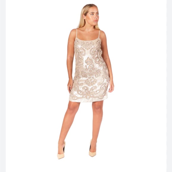needle and thread gold sequin dress Needle & Thread SUNRAY SEQUIN MICRO MINI DRESS - Cocktail dress / Party dress - metallic gold/gold-coloured